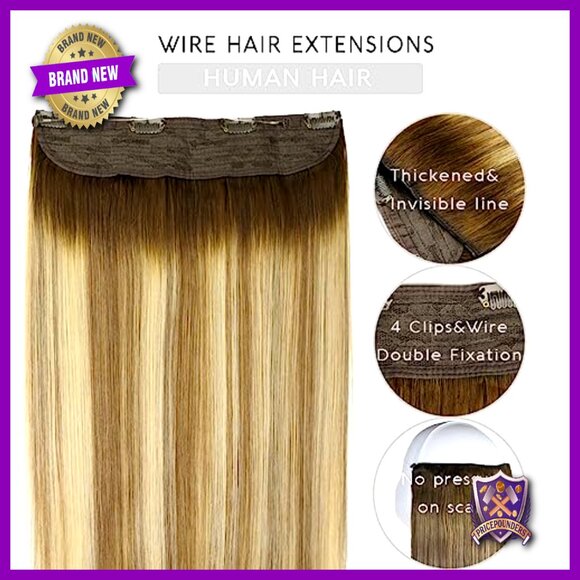 14 Inch Human Hair Extensions 70g Straight Wire Clip-In Hairpiece main image 6